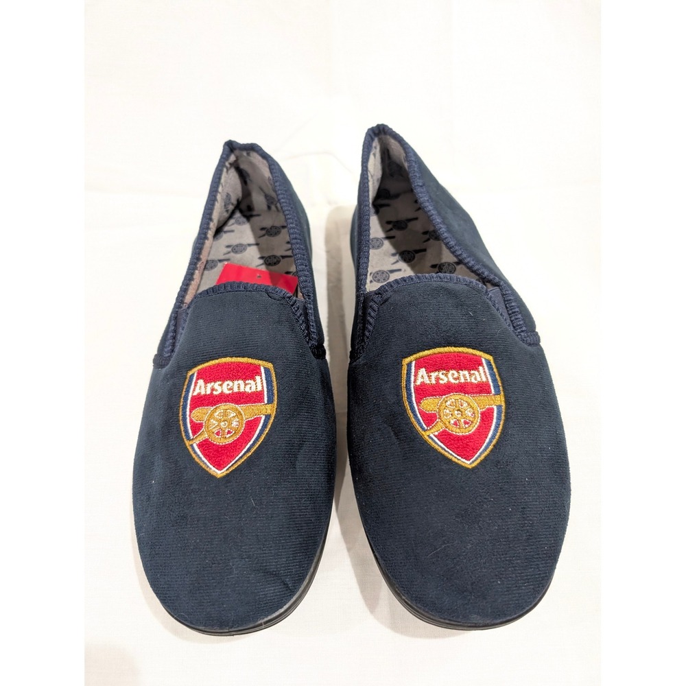 Arsenal FC Crest Slippers Mens 10/11 (UK 9/10) Navy Blue Official Product‎ New